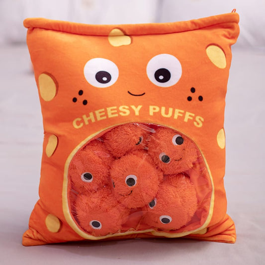 Cheesy Puffs Pillow Bag of Little Snack Cushions