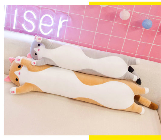 Cute Soft Long Plush Cat Toy Stuffed Office Nap Pillow Bed Cushion Home Decor Gift 50/70 cm